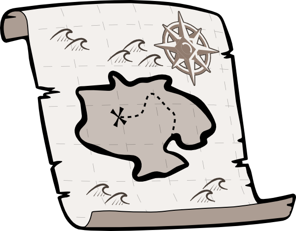 Treasure Map Clipart Black And White Treasure Map Hi - Treasure Map (600x468)