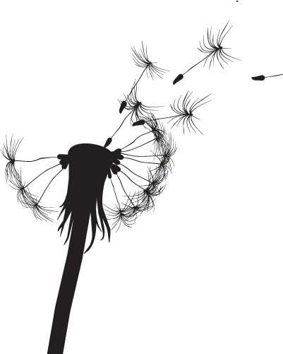 Common Dandelion Silhouette Light Drawing - Want Adventure In The Great Wide Somewhere (500x500)