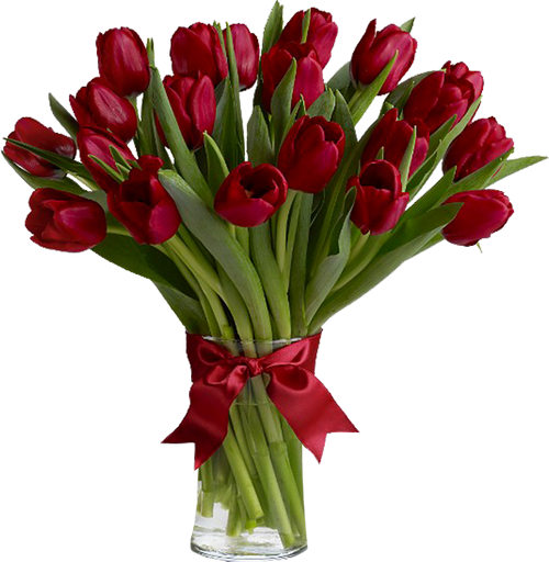 Grass With Red Tulips Png Clipart Heqh2n Clipart - Red Tulips Bouquet (500x512)