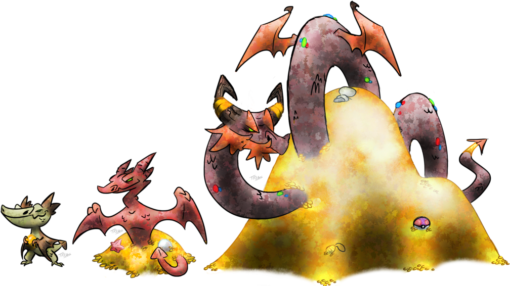 Hoard Dragon Fakemon By T-reqs - Cute Dragon Fakemon (1024x600)