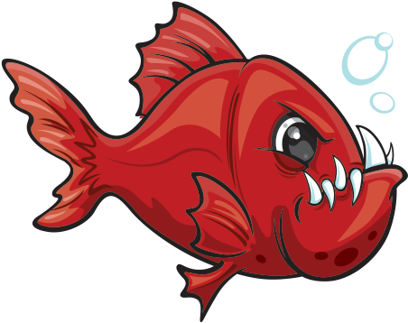 Piranha Clipart Angry Fish - Decal Stickers Aggressive Piranha Librar Motorbike (600x600)