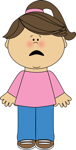 Scared - Girl Holding Books Clipart (254x500)