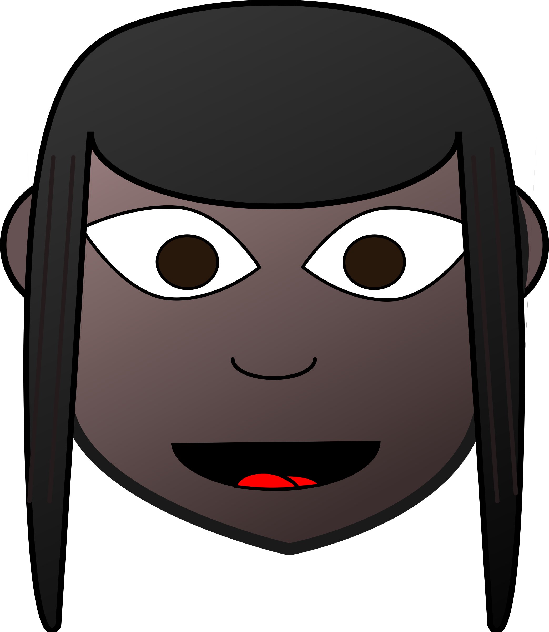 Girl 2 - Dark Skin Cartoon Characters (2087x2400)