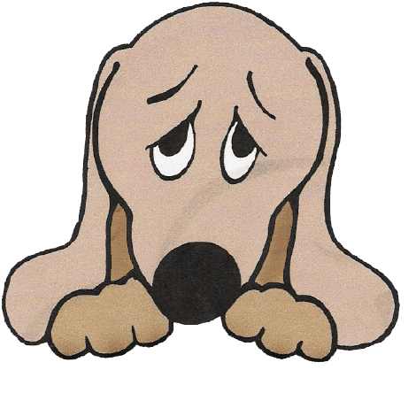 Sad Dog Pictures Clip Art - Sad Puppy Face Cartoon (500x479)