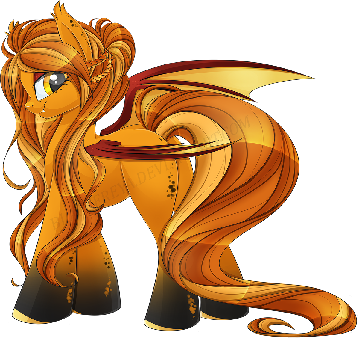 Touched By The Sun Bat Pony Adopt [closed] By Blackfreya - Bat Pony Oc Orange (1200x1128)