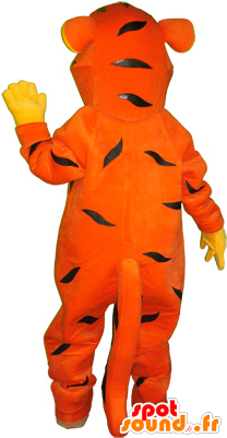 Orange Tiger Mascot Realistic, Yellow And Black - Teddy Bear (600x600)