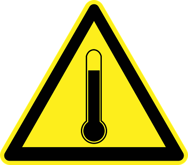 High Temperature Hot Heat Danger Warning Y - Electricity Warning Sign Png (386x340)