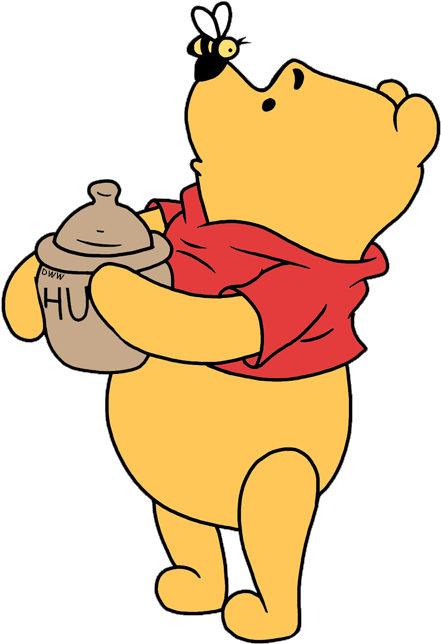 Winnie The Pooh Clipart Honey Bee - Winnie The Pooh With Bees (450x656)