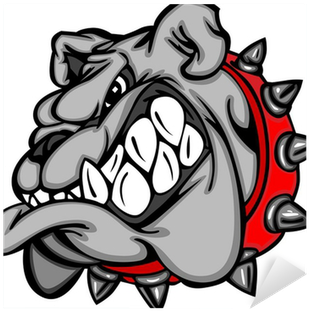 Bulldog Mascot Cartoon Face Illustration Sticker • - Stiker Bulldog (400x400)