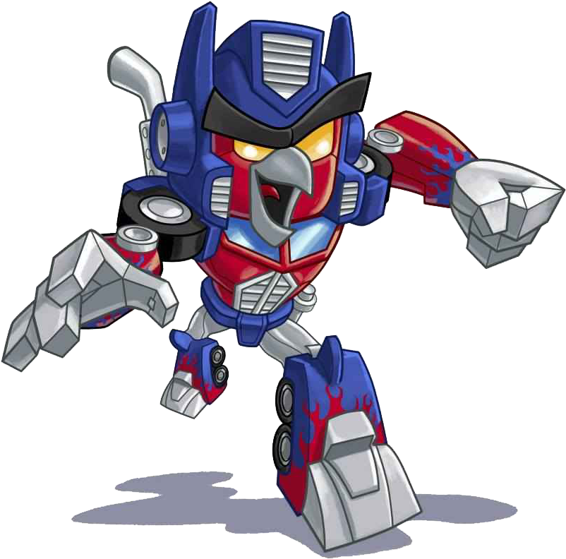 Optimus Prime Red Running Transparent - Optimus Prime Angry Birds (843x831)