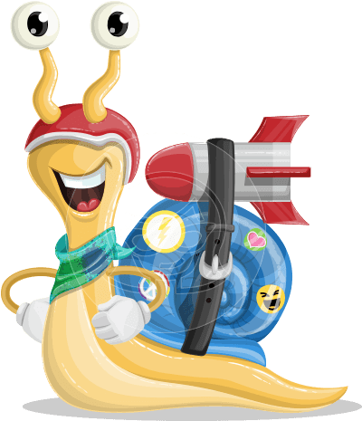 Snap The Rocket Snail - Cartoon (418x464)