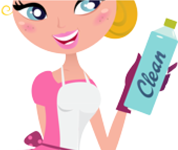 Cartoon Lady Cleaning - I Love Cleaning (640x480)