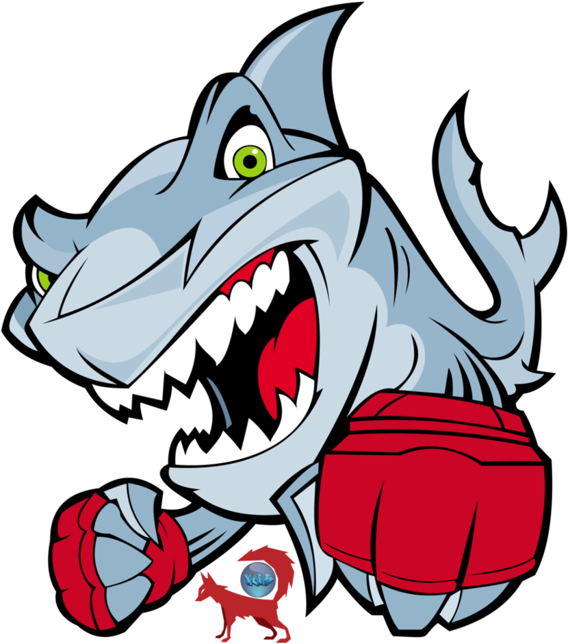 Shark Fighter By Fokito82 - Angry Shark Vector Png (900x1016)