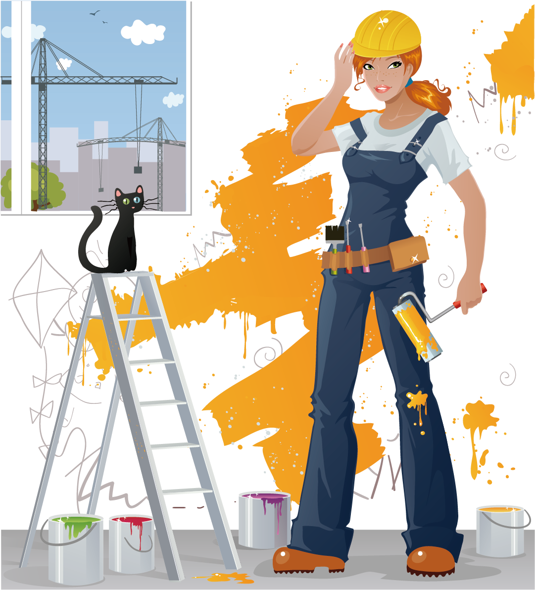 Painting Painter Female - Vector Graphics (1240x1240)