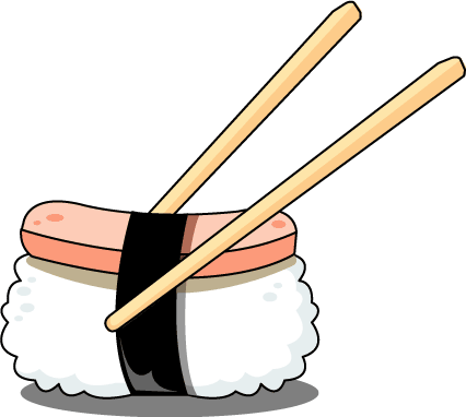 Tuna Clipart Raw Fish - Sashimi Clipart Black And White (426x382)
