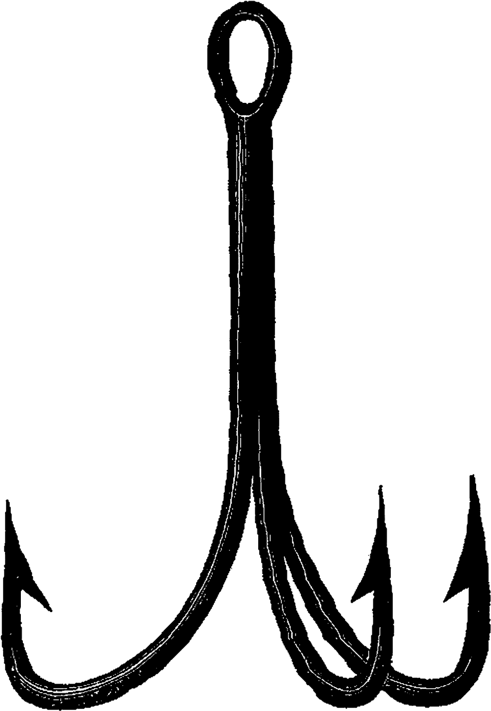 Fishing Hook Clipart - 3 Hook Fishing Hook (1223x1600)