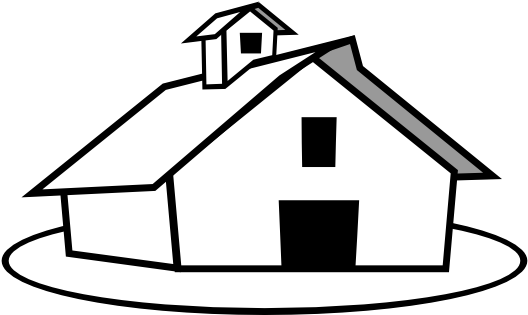 Farmer Clipart Black And White - Hut Black And White (569x383)