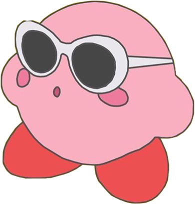 Kirby Clout Cloutgoggles Meme Funny Cutefreetoedit - Spongebob With Clout Glasses (390x408)