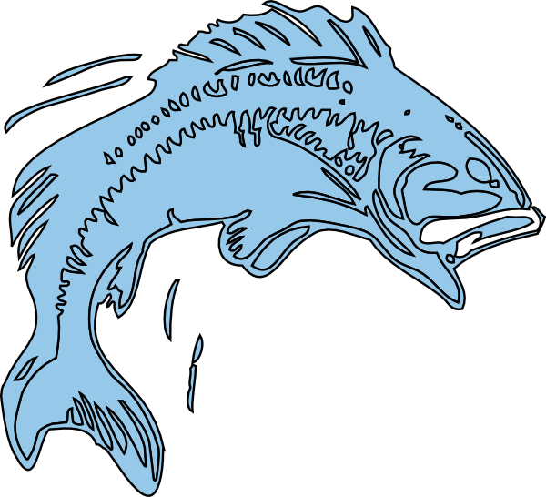 Blue Fish Clip Art At Clker - Team Bass Tile Coaster (600x546)