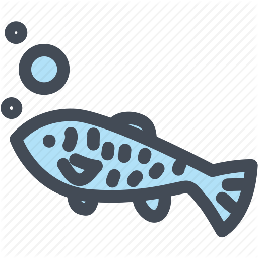 Vector Blue Circle Icon With Symbol Of Fish Meat Royalty - Food (512x512)