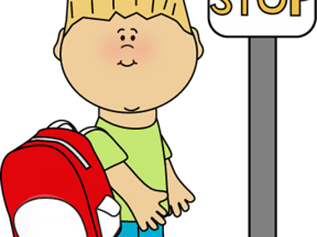 Bus Stop Clipart - Wait For The Bus Clipart (640x480)