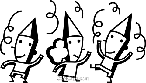 Party Celebrants Royalty Free Vector Clip Art Illustration - Party Celebrants Royalty Free Vector Clip Art Illustration (480x275)