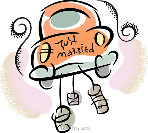 Digi Stamp - Just Married Clipart Png Free (480x432)