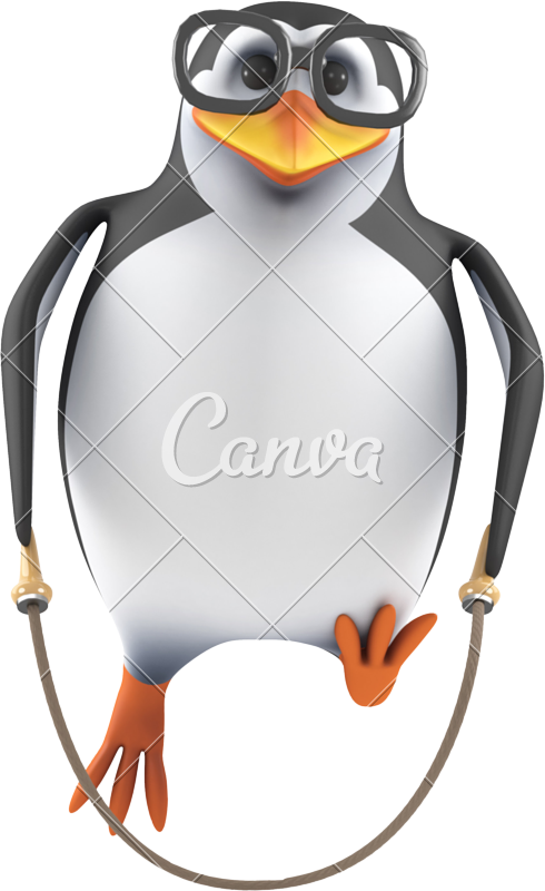 3d Skipping Rope Penguin - Penguin (490x800)