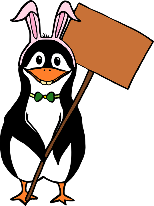 Easter Clipart Penguin - Conejo Con Un Pinguino (539x720)