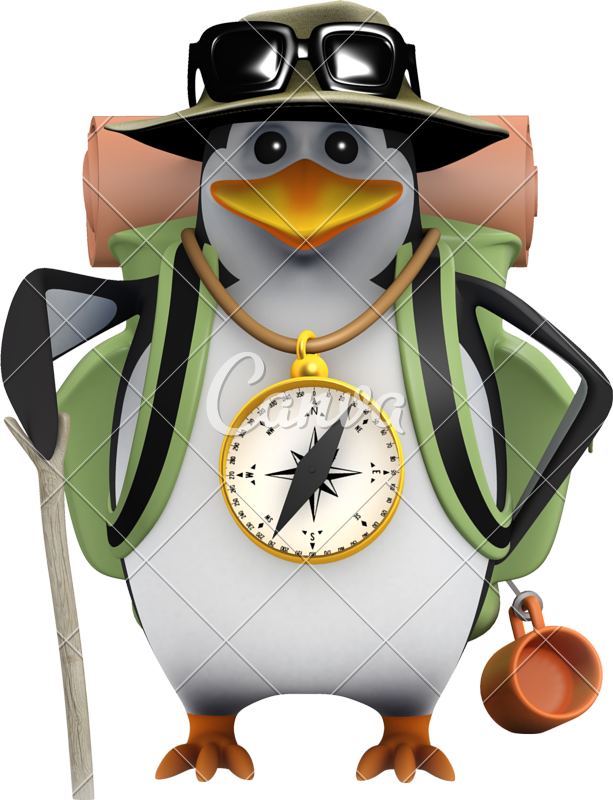 3d Penguin Goes Hiking - Penguin (613x800)