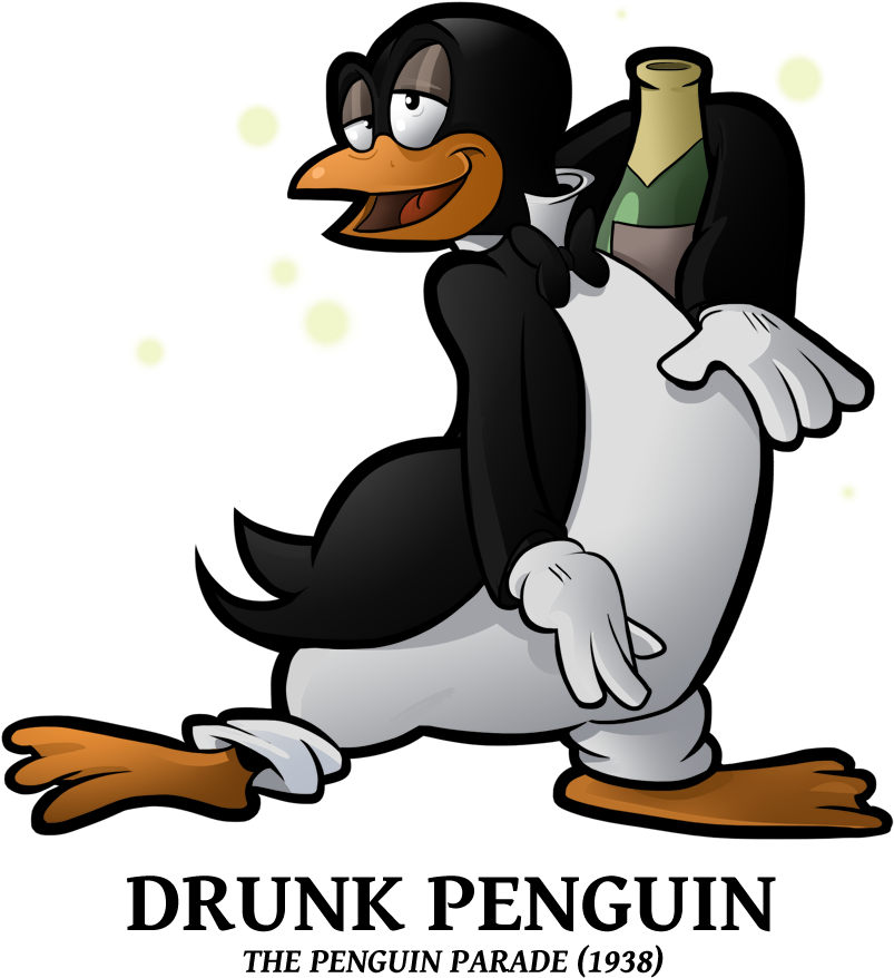Penguin Clipart Drunk - Drunk Penguin (858x900)
