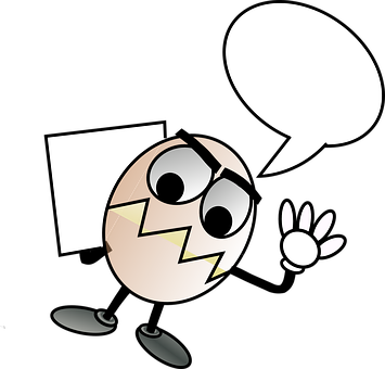 Egg, Guy, Talking, Hello, Waving - Clip Art (355x340)