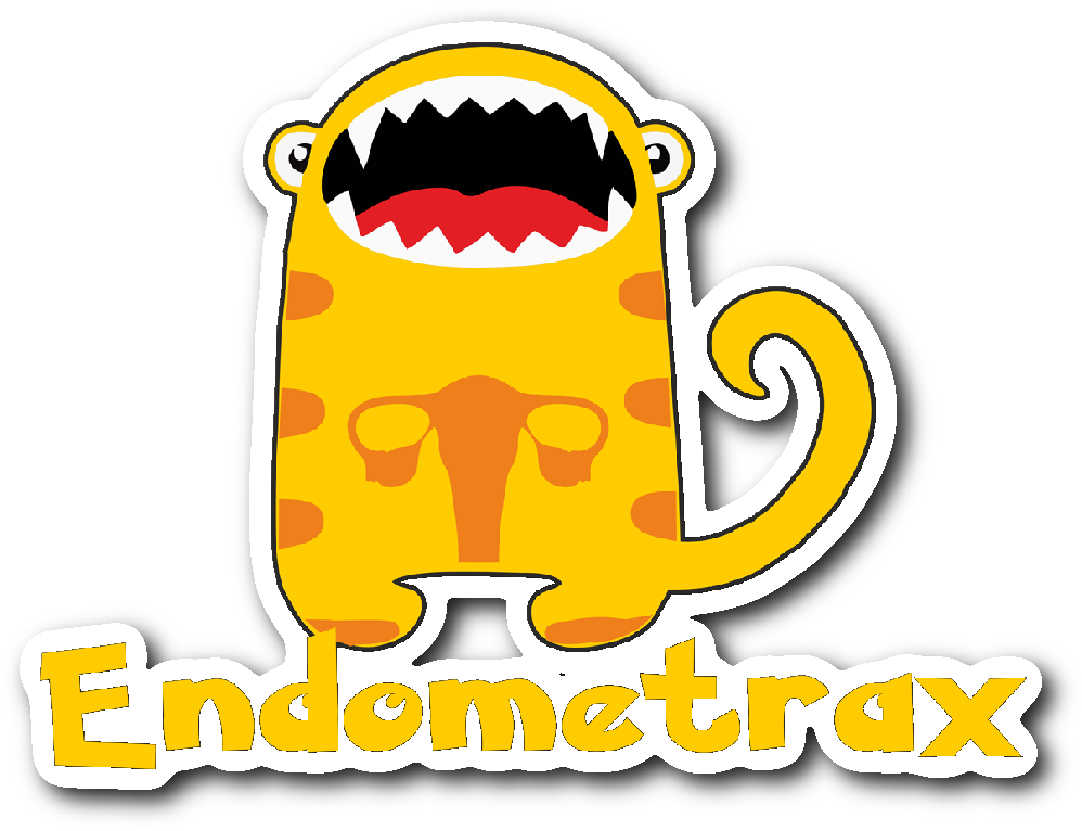 Endometriosis Monster Sticker - Cute Orange Striped Hungry Monster Vinyl Decal Color (1064x1064)