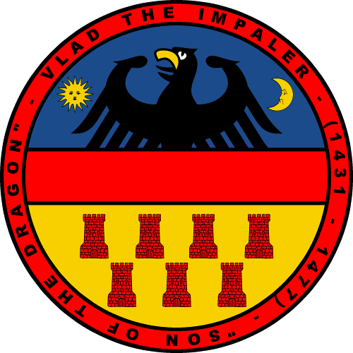 Features The Coat Of Arms Of Transylvania And An Inscription - Emblem (500x500)