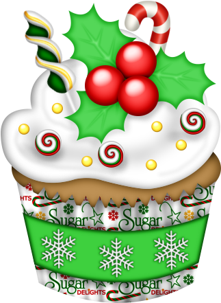Dibujos De Navidad - Cupcake (334x450)