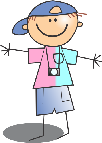 Boy Tourist Stick Figure - Boy Clipart Stick Figure (542x750)