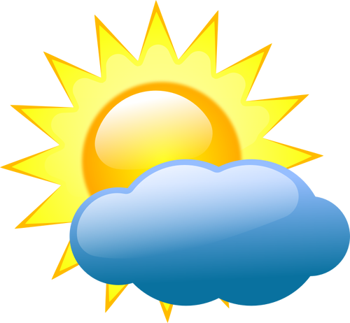 Los Escribas - Sun And Clouds Clipart (500x462)