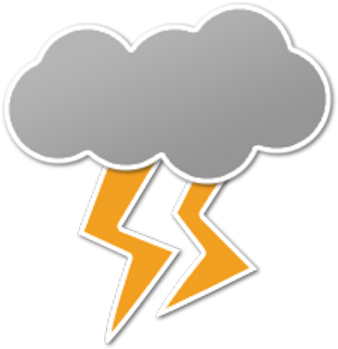 Clima Mendoza - Cloud With Lightning Png (400x400)