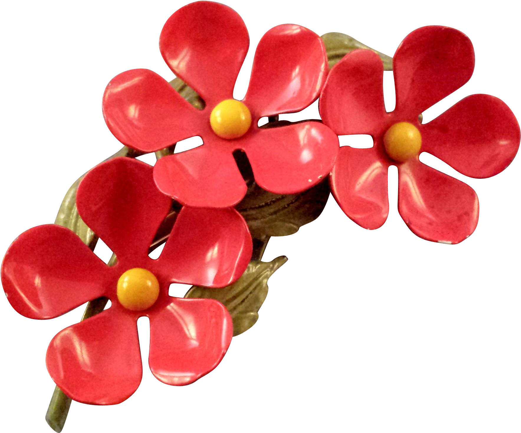 A Trio Of Red Flowers On A Green Stem - Artificial Flower (1766x1766)