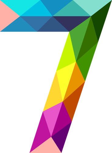Фото, Автор Bzikolya На Яндекс - Colourful Triangles Number Seven Png (368x500)