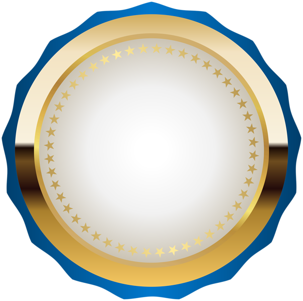 Seal Badge Blue Gold Png Clip Art Image - Clip Art (850x846)