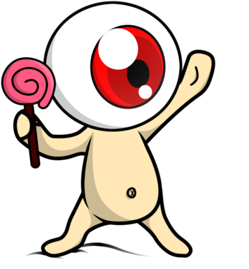 Eyeball Head Yokai By Ryu-shinji - Eyeball In Head (400x463)