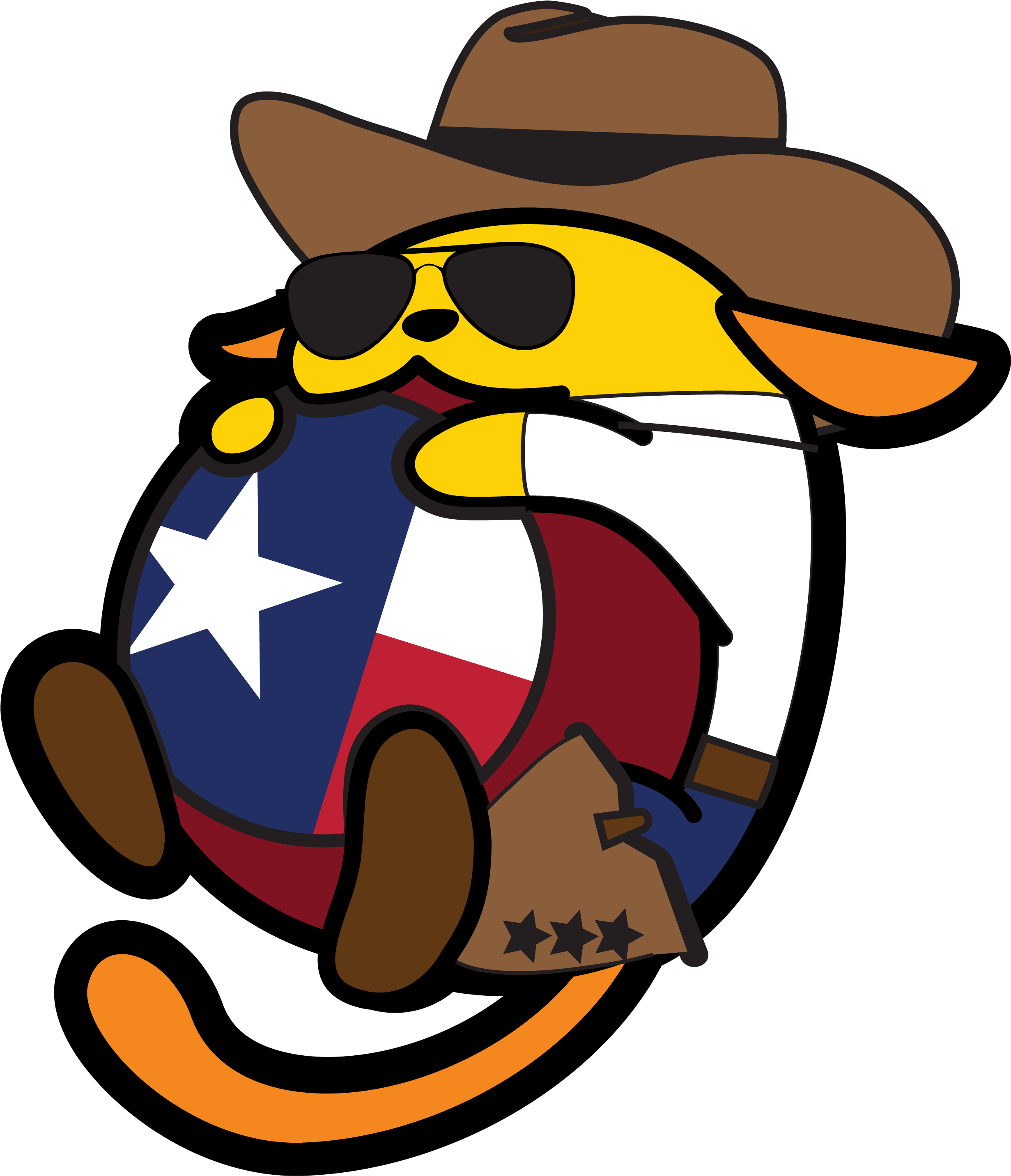 Cowboy Wapuu With Texas Flag - Howdy (2732x2864)