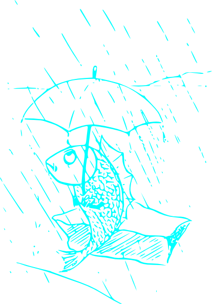 Blue Fish Svg Clip Arts 414 X 593 Px - Umbrella Clip Art (414x593)