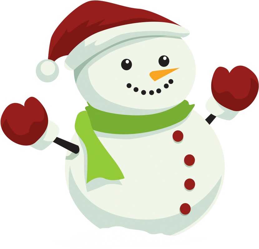 Download Snowman With Christmas Hat Png Clipart - Snow Man Png (851x819)
