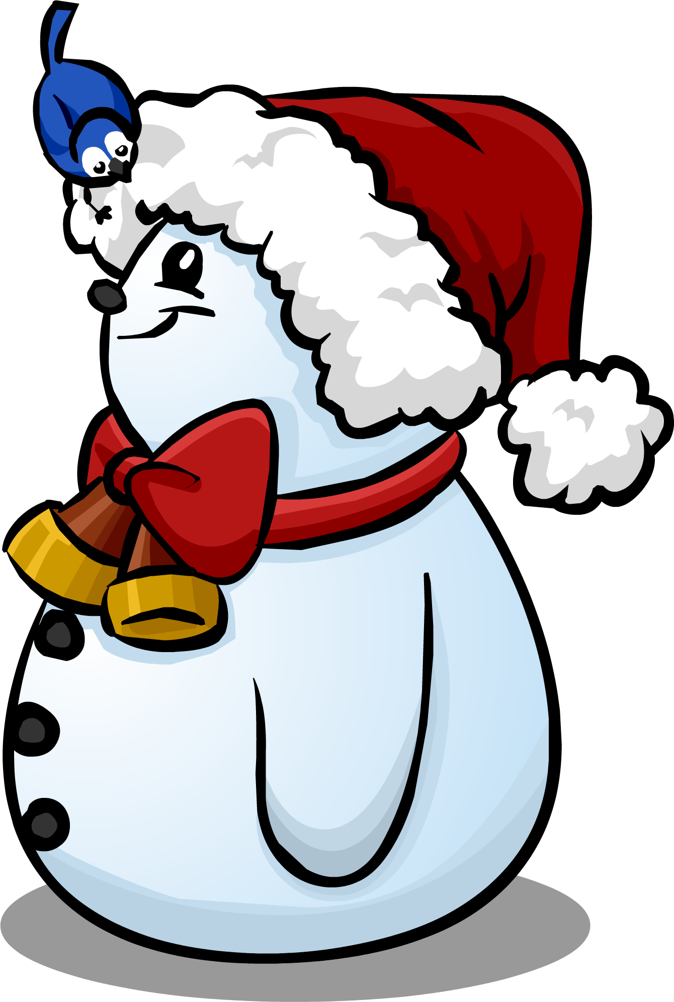Santa Hat Snowman Sprite 003 - Cartoon (1340x1993)