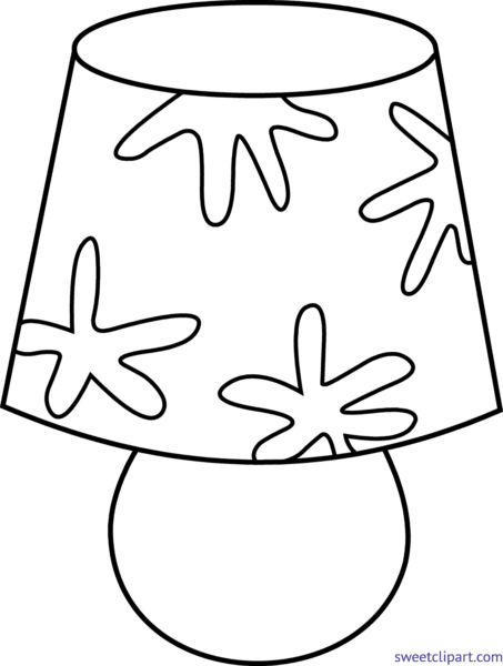 Lamps Clipart Line Art - Line Drawing Of A Lamp (453x600)