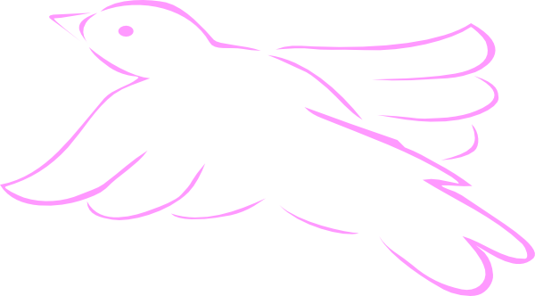 Dove Clipart Dove Outline - Flying Bird Outline (600x332)