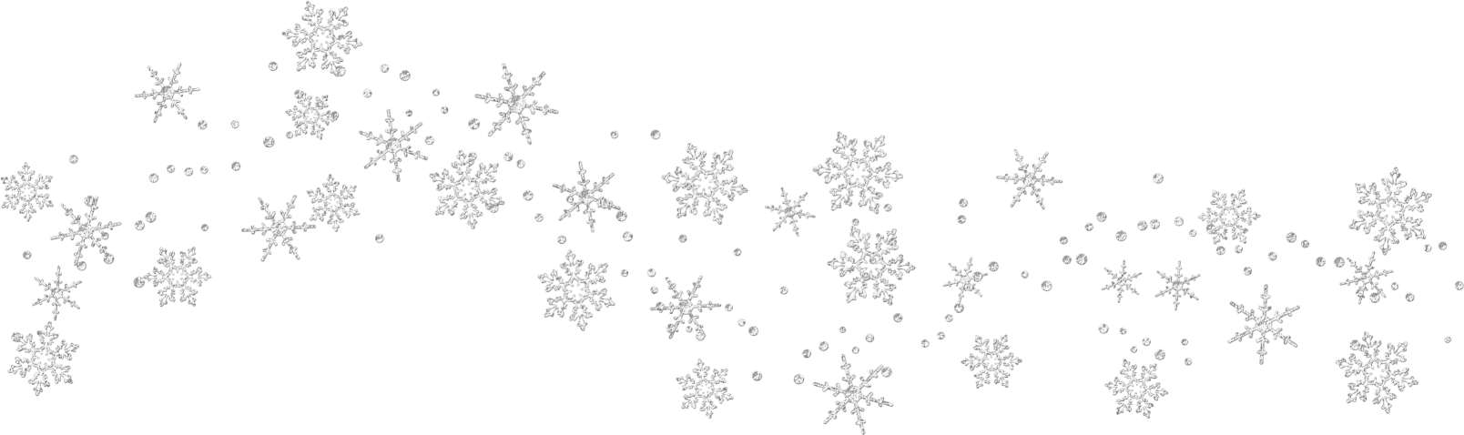 Transparent Snowflakes Clipart - Free Snowflake Clipart Transparent Background (1608x478)