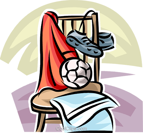 Soccer Ball, Cleats Royalty Free Vector Clip Art Illustration - Illustration (480x447)